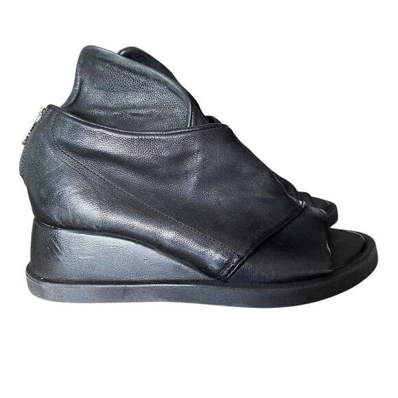 A.S.98 Black Leather Zipper Back Sandals size 39 Fits US 8.5-9 - Picture 1 of 9